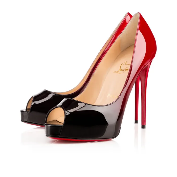 Women New Very Priv 120 Mm Open Toe Pumps 8211 Dgrad Patent Calf 8211 Black Multicolor Christian Louboutin Pumps Women New Very Priv 120 Mm Open Toe Pumps 8211 Dgrad Patent Calf 8211 Black Multicolor Christian Louboutin Pumps