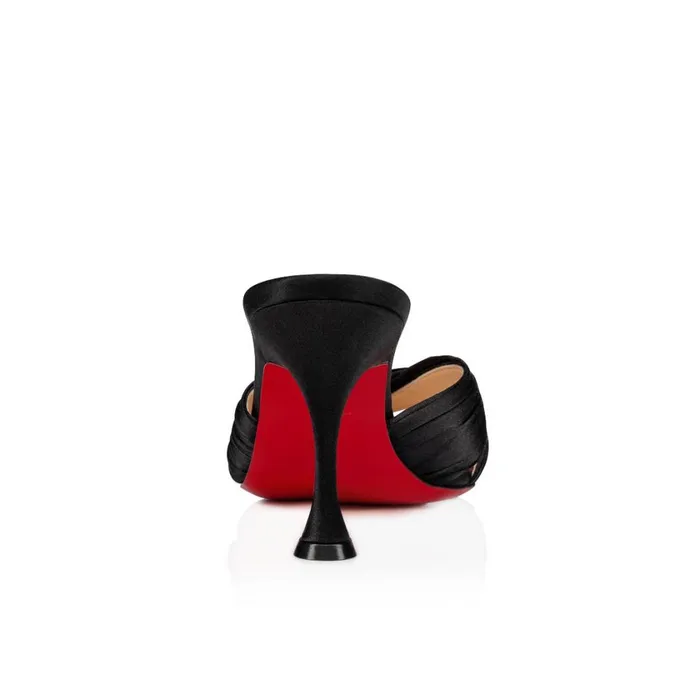 Women Nicol Is Back 85 Mm Mules 8211 Crepe Satin 8211 Black Black Christian Louboutin Mules