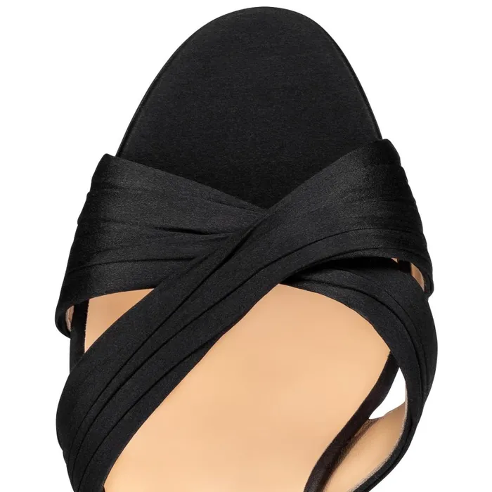 Women Nicol Is Back 85 Mm Mules 8211 Crepe Satin 8211 Black Black Christian Louboutin Mules