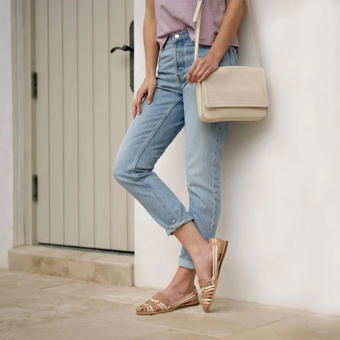 Women Nisolo Bags and Wallets Clara Crossbody Woven Bone