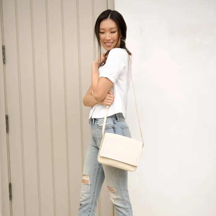 Women Nisolo Bags and Wallets Clara Crossbody Woven Bone