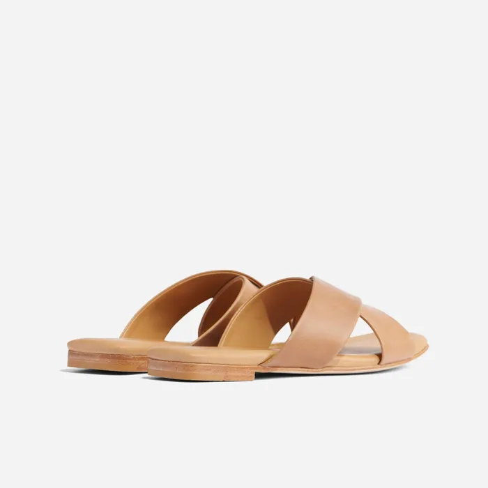 Women Nisolo Flats and Slip Ons Catalina Slide Sandal Almond
