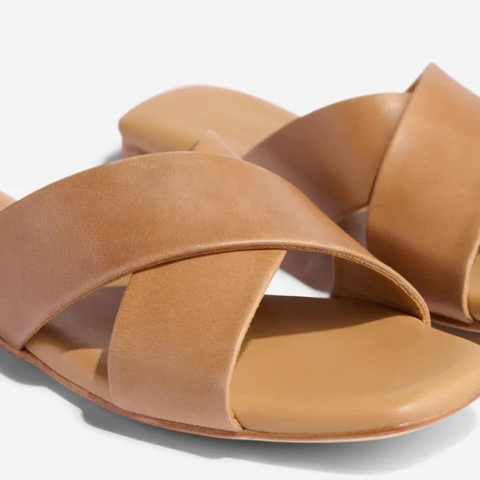 Women Nisolo Flats and Slip Ons Catalina Slide Sandal Almond