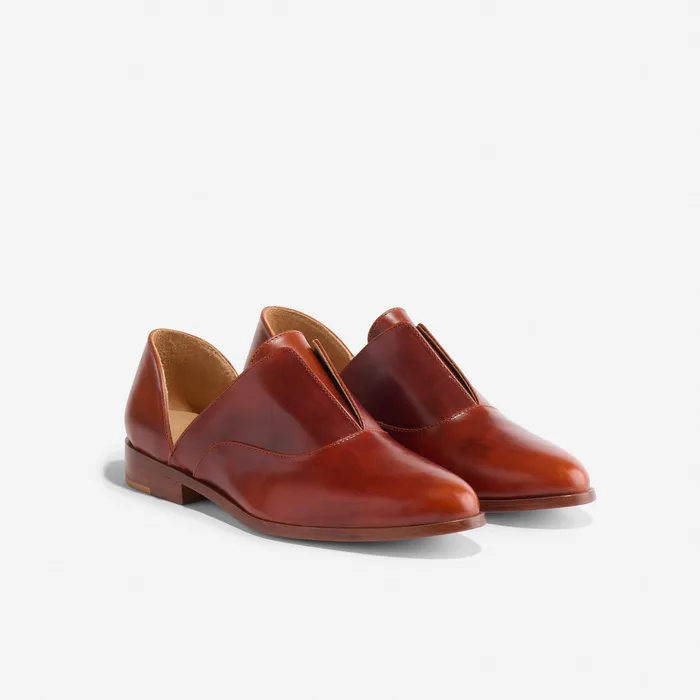 Women Nisolo Flats and Slip Ons Emma D039Orsay Oxford 20 Brandy