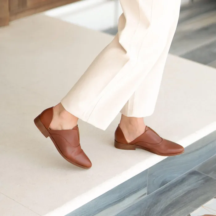 Women Nisolo Flats and Slip Ons Emma D039Orsay Oxford 20 Brandy