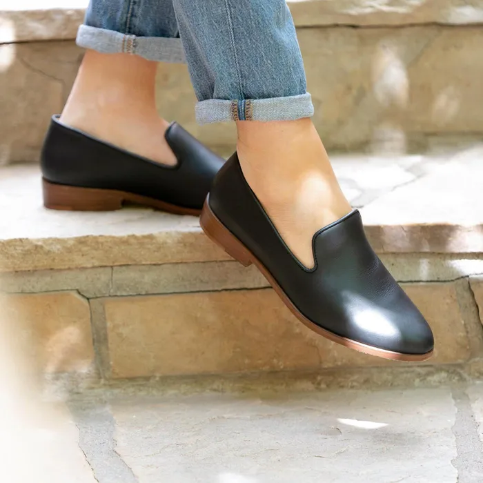 Women Nisolo Flats and Slip Ons Everyday Slip On Loafer Black