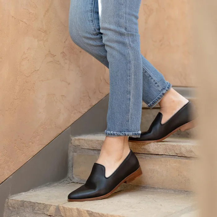 Women Nisolo Flats and Slip Ons Everyday Slip On Loafer Black