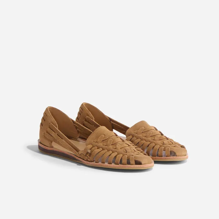 Women Nisolo Flats and Slip Ons Huarache Sandal Caramel