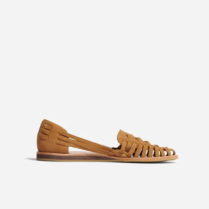 Women Nisolo Flats and Slip Ons Huarache Sandal Caramel