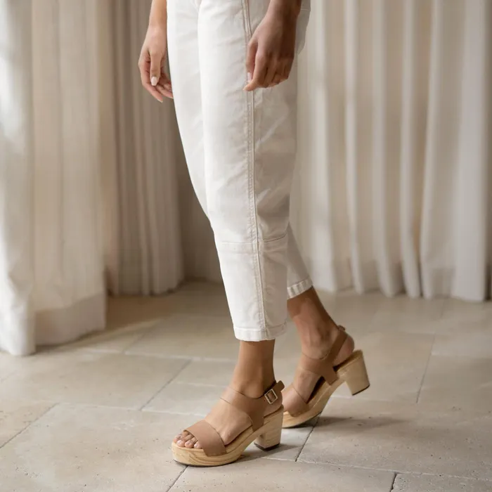 Women Nisolo Heels AllDay Open Toe Clog Almond