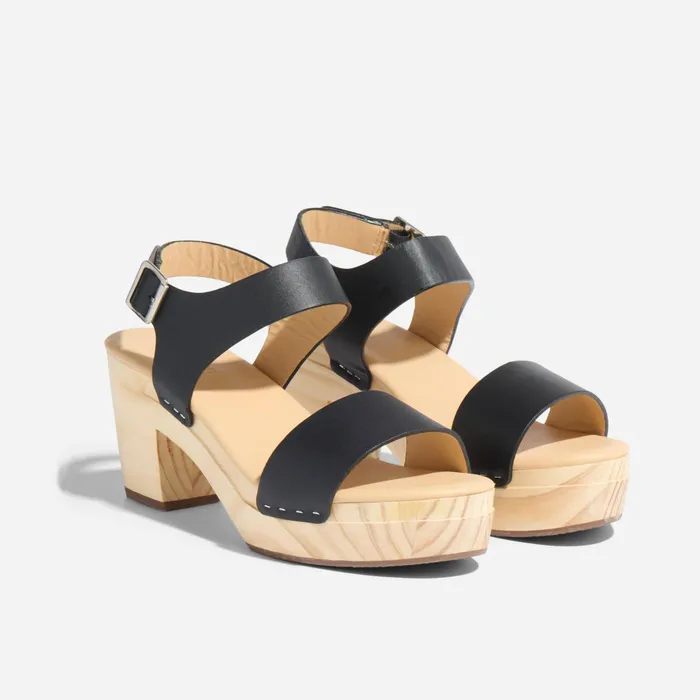 Women Nisolo Heels AllDay Open Toe Clog Black