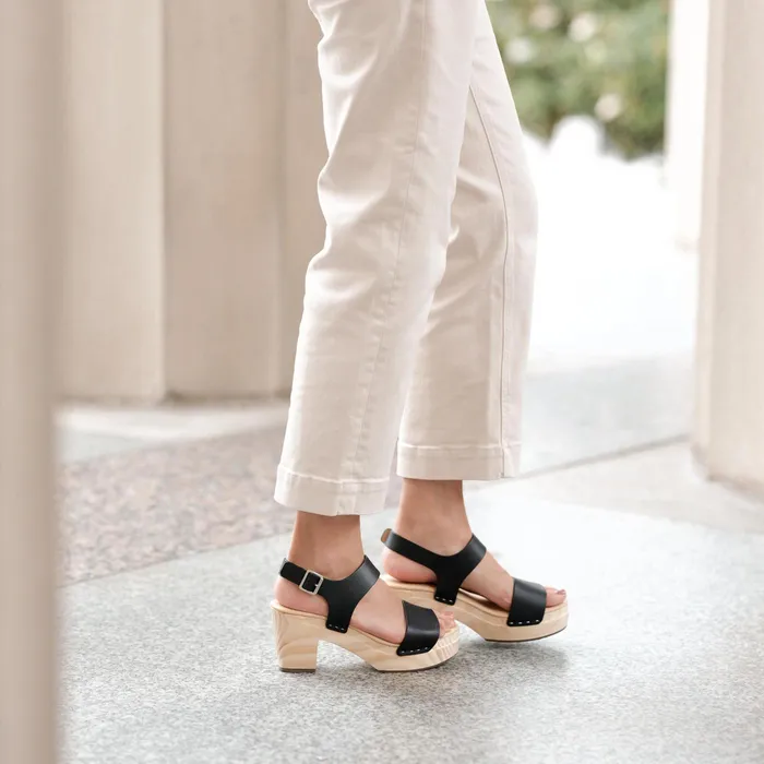 Women Nisolo Heels AllDay Open Toe Clog Black