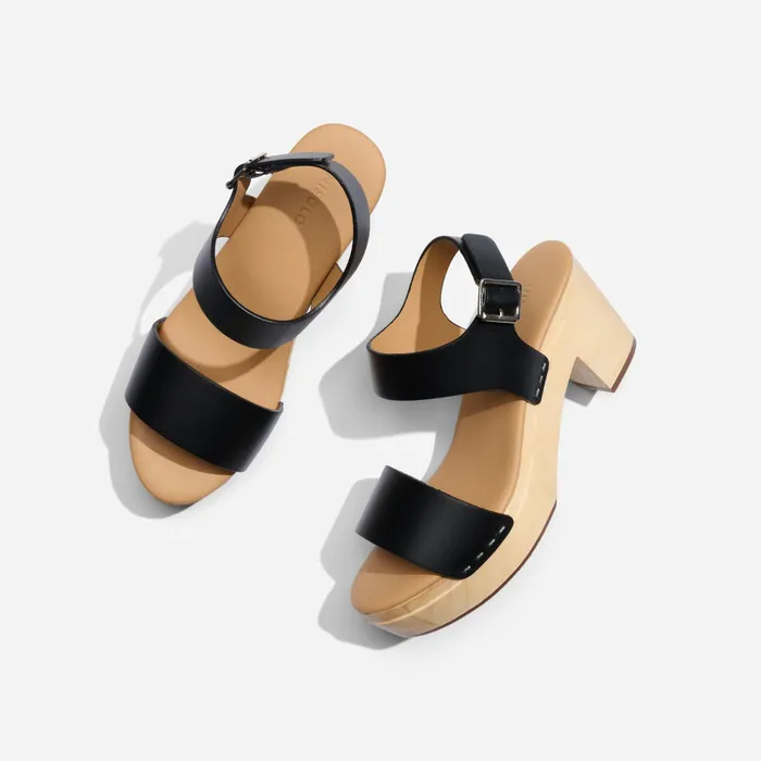 Women Nisolo Heels AllDay Open Toe Clog Black