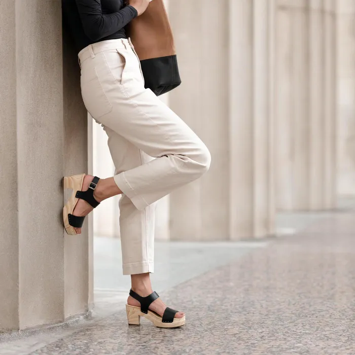 Women Nisolo Heels AllDay Open Toe Clog Black