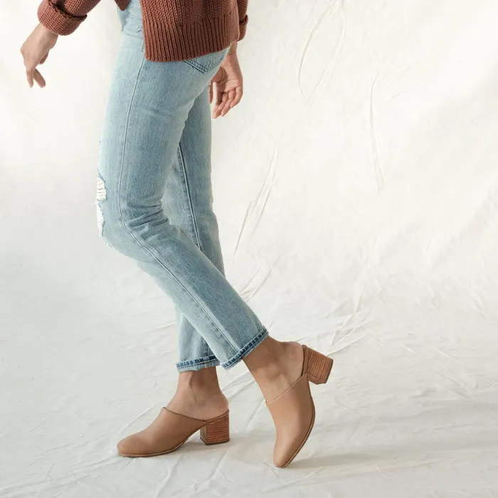 Women Nisolo Loafers and Mules AllDay Heeled Mule Almond