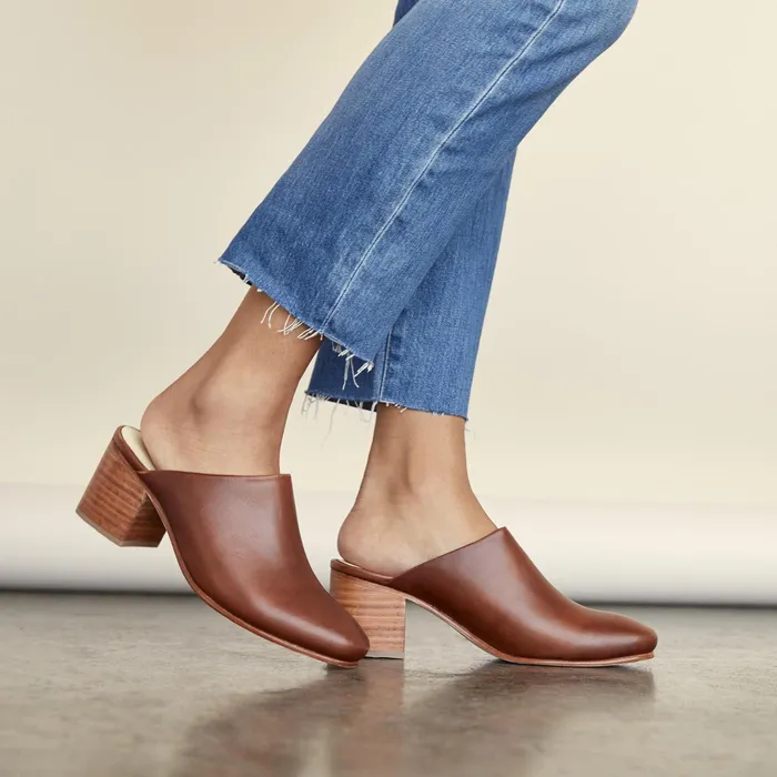 Women Nisolo Loafers and Mules AllDay Heeled Mule Brandy