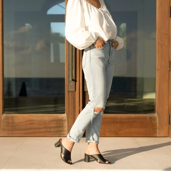 Women Nisolo Loafers and Mules Carina Cross Strap Mule Black