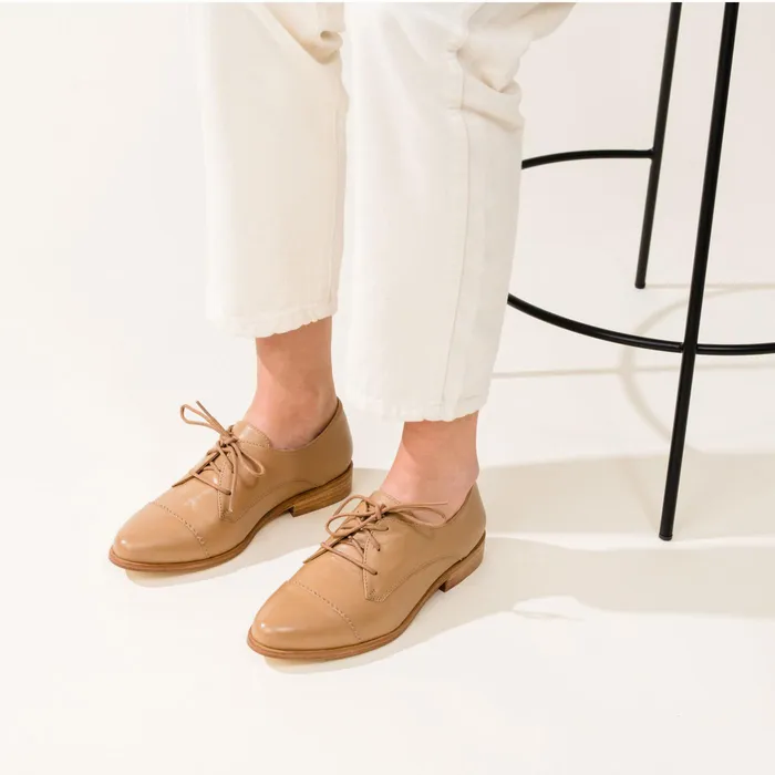 Women Nisolo Loafers and Mules Emilia Cap Toe Oxford Almond