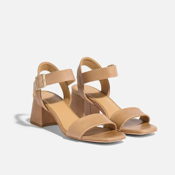 Women Nisolo Sandals Stella GoTo Block Heel Sandal Almond