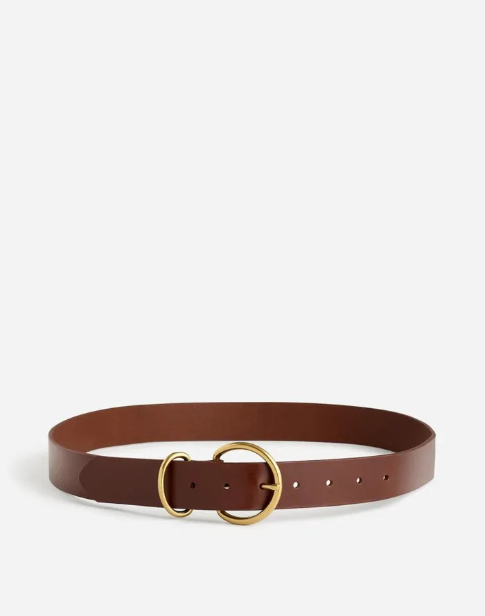 Women OBuckle Leather Belt Soft Mahogany Madewell Belts