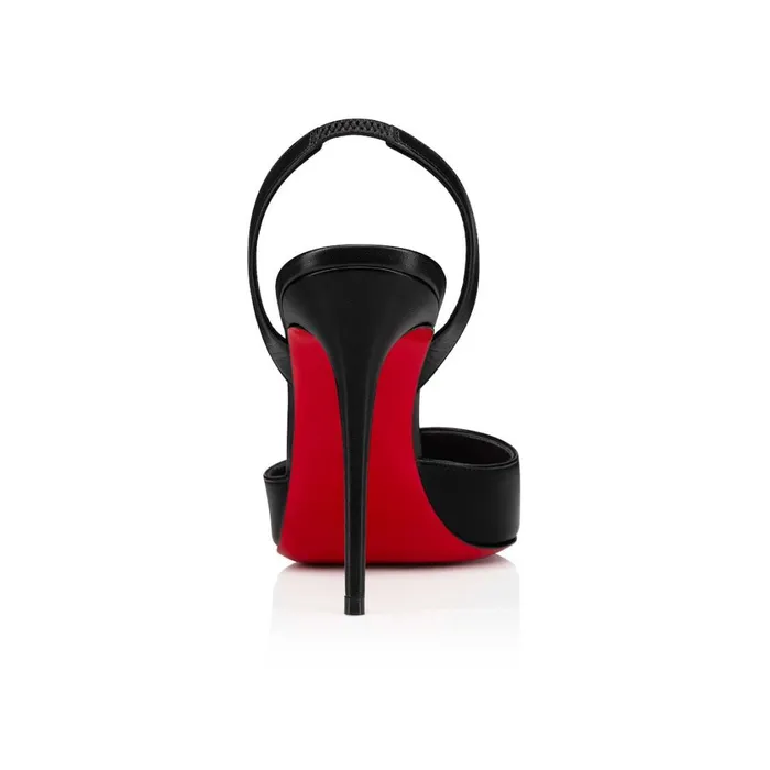 Women O Kate Sling 100 Mm Pumps 8211 Leather 8211 Black Black Christian Louboutin Pumps