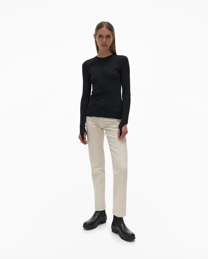Women Open Back Top Basalt Black Helmut Lang TShirts and Sweatshirts
