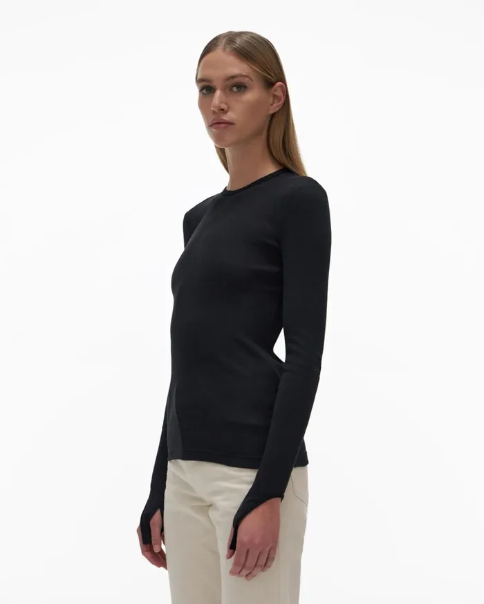 Women Open Back Top Basalt Black Helmut Lang TShirts and Sweatshirts