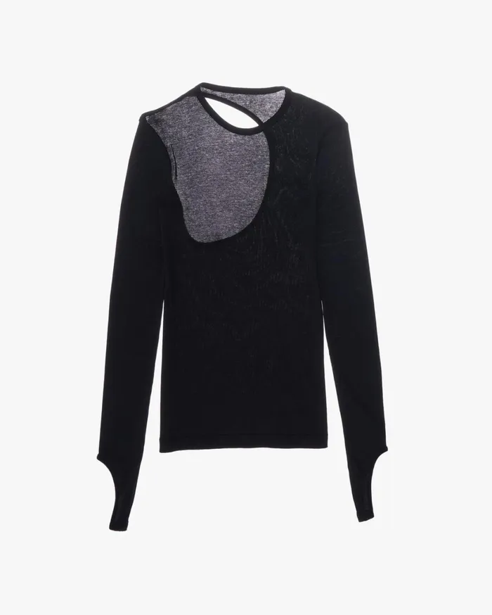 Women Open Back Top Basalt Black Helmut Lang TShirts and Sweatshirts