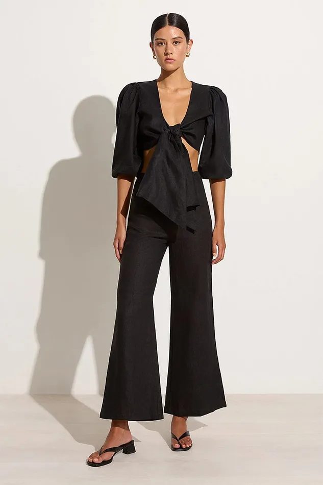 Women Ottavio Pants Plain Black Faithfull The Brand Pants