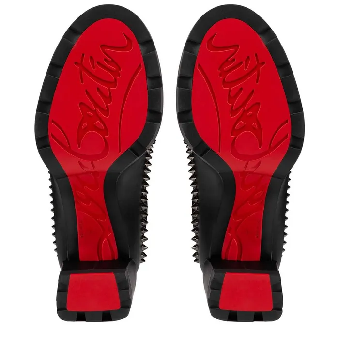 Women Out Line Spike Lug 100 Mm Low Boots 8211 Calf Leather 8211 Black Black Christian Louboutin Ankle Boots