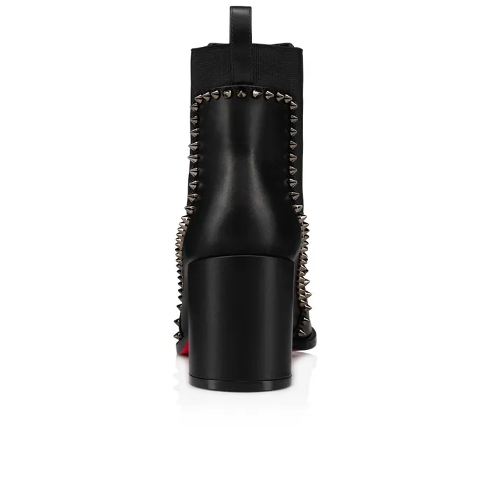 Women Out Line Spikes 70 Mm Low Boots 8211 Calf Leather And Spikes 8211 Black Black Christian Louboutin Ankle Boots