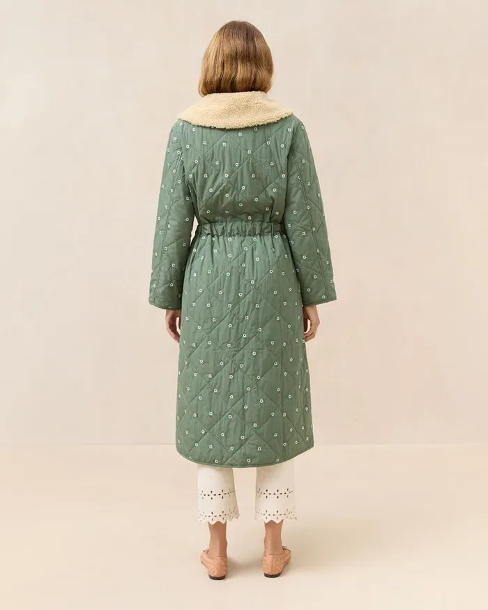 Women Outerwear Loeffler Randall Wyatt Sage Floral Quilted Coat Women Outerwear Loeffler Randall Wyatt Sage Floral Quilted Coat