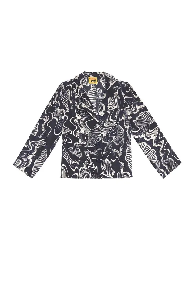 Women Outerwear RIXO Maisie Navy Psychedelic Shell Women Outerwear RIXO Maisie Navy Psychedelic Shell
