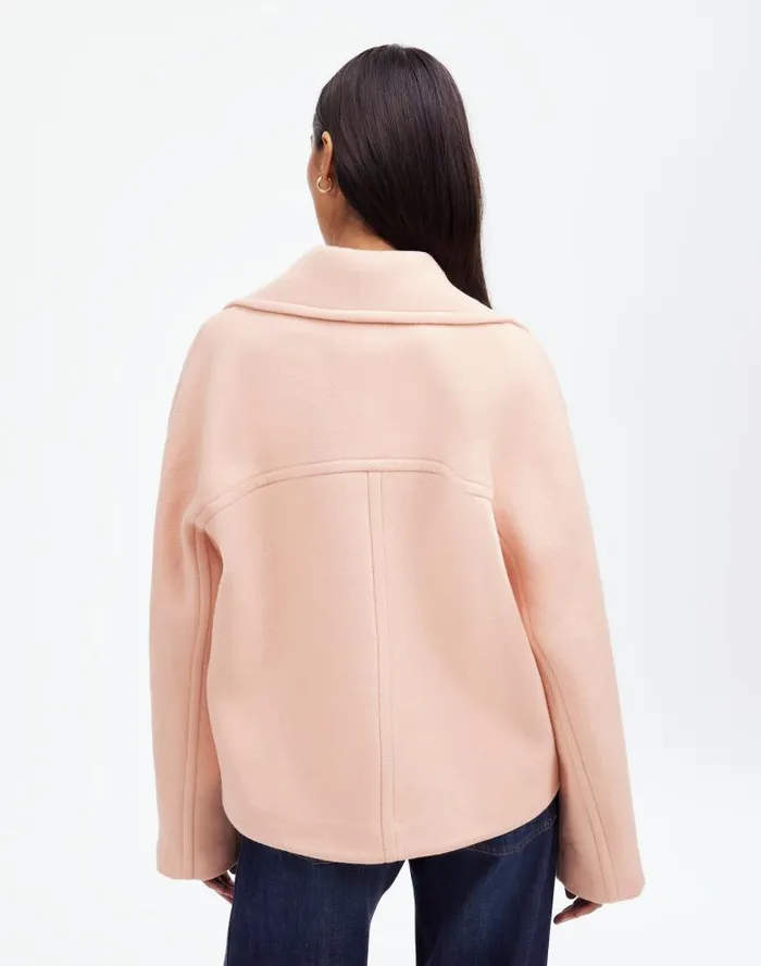 Women OversizedCollar Short Peacoat Pale Blush Madewell Coats Jackets