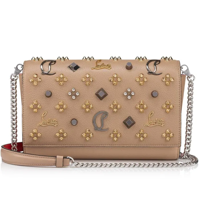 Women Paloma Clutch 8211 Grained Calf Leather And Spikes Loubinthesky 8211 Roca Brown Christian Louboutin Shoulder Bags Women Paloma Clutch 8211 Grained Calf Leather And Spikes Loubinthesky 8211 Roca Brown Christian Louboutin Shoulder Bags