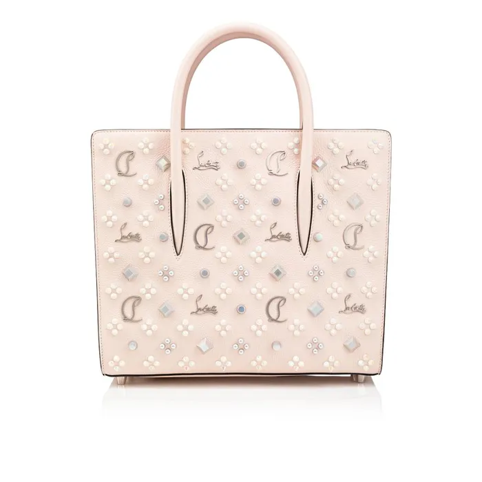 Women Paloma Medium Top Handle Bag 8211 Grained Calf Leather And Spikes Loubinthesky 8211 Leche Beige Christian Louboutin Top Handles Women Paloma Medium Top Handle Bag 8211 Grained Calf Leather And Spikes Loubinthesky 8211 Leche Beige Christian Louboutin Top Handles