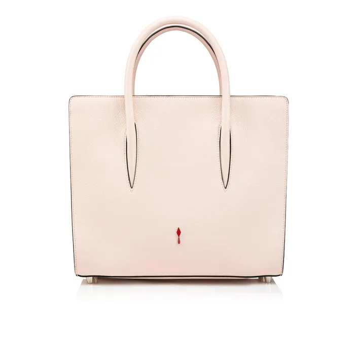 Women Paloma Medium Top Handle Bag 8211 Grained Calf Leather And Spikes Loubinthesky 8211 Leche Beige Christian Louboutin Top Handles