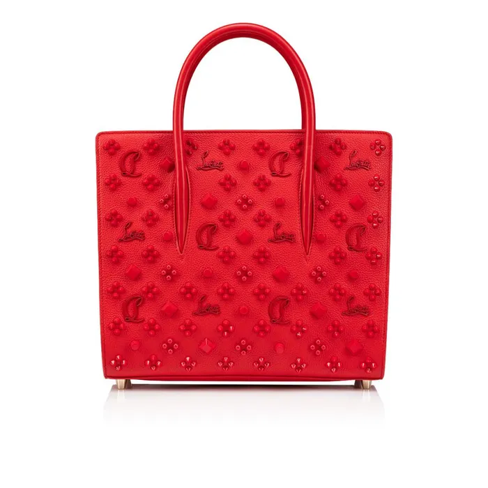 Women Paloma Medium Top Handle Bag 8211 Grained Calf Leather And Spikes Loubinthesky 8211 Loubi Red Christian Louboutin Shoulder Bags Women Paloma Medium Top Handle Bag 8211 Grained Calf Leather And Spikes Loubinthesky 8211 Loubi Red Christian Louboutin Shoulder Bags