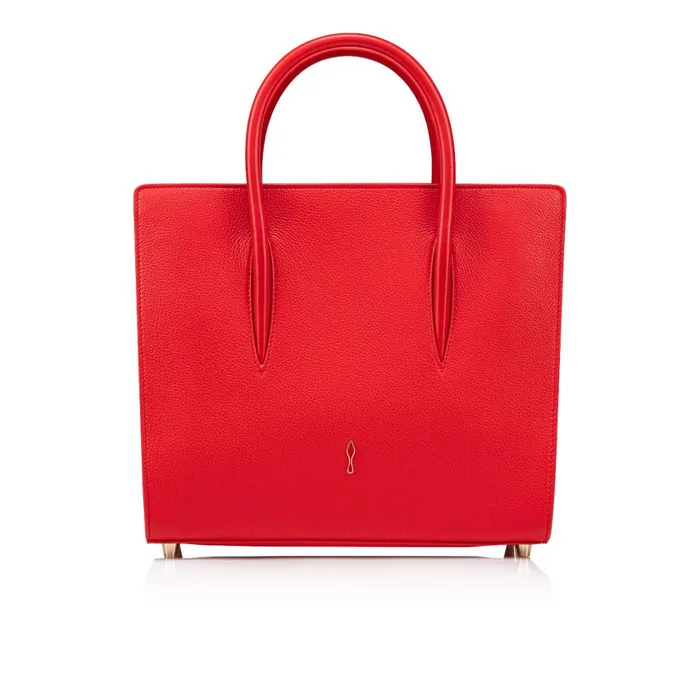 Women Paloma Medium Top Handle Bag 8211 Grained Calf Leather And Spikes Loubinthesky 8211 Loubi Red Christian Louboutin Shoulder Bags