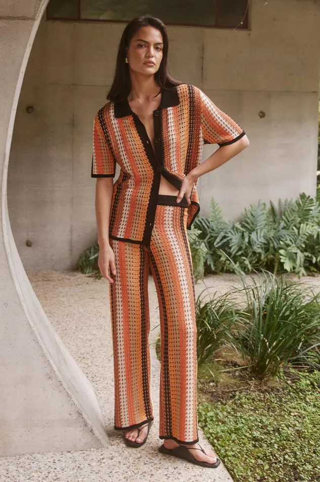 Women Pants Runaway The Label AIMEE PANT Orange Multi