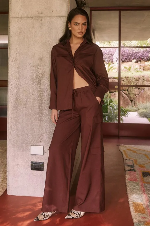 Women Pants Runaway The Label BRYDIE PANT Chocolate