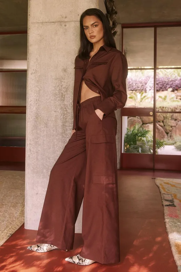 Women Pants Runaway The Label BRYDIE PANT Chocolate