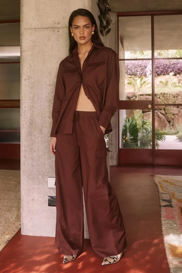 Women Pants Runaway The Label BRYDIE PANT Chocolate