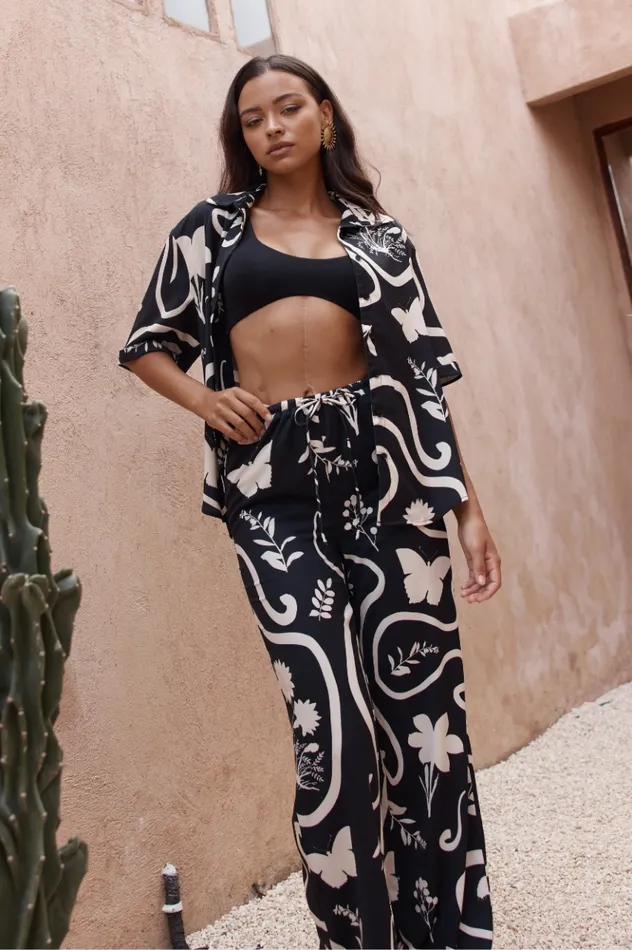 Women Pants Runaway The Label LEO PANT Blacksand