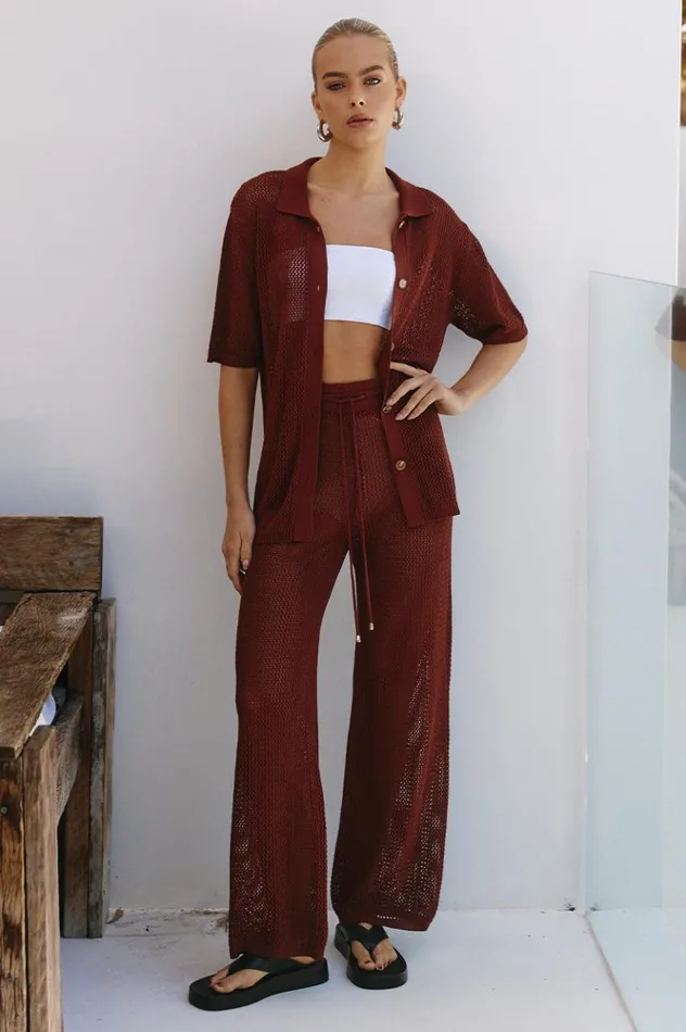 Women Pants Runaway The Label SMITH PANT Chocolate
