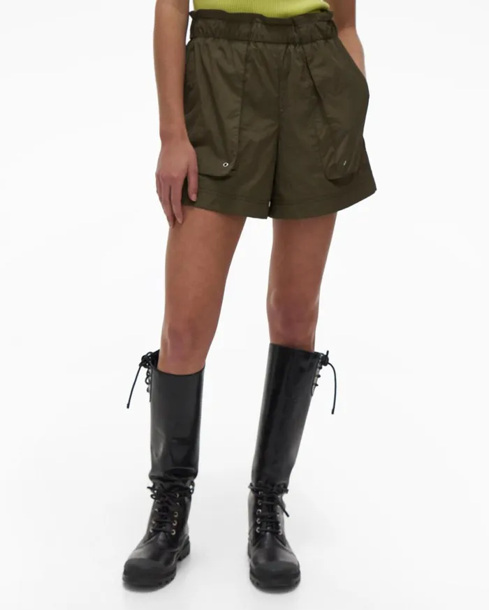 Women Paper Bag Short Burnt Olive Helmut Lang Shorts