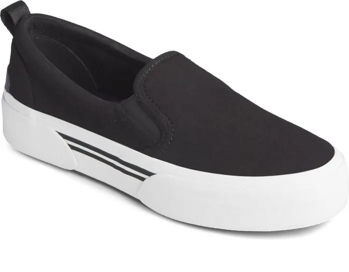 Women Pier Wave Platform Slip On Sneaker Black Sperry Sneakers