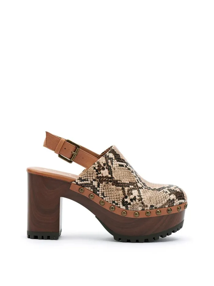Women Platforms Jessica Simpson Tiarah Platform Clog In Snake Khaki Snake