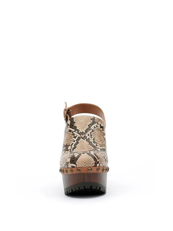 Women Platforms Jessica Simpson Tiarah Platform Clog In Snake Khaki Snake