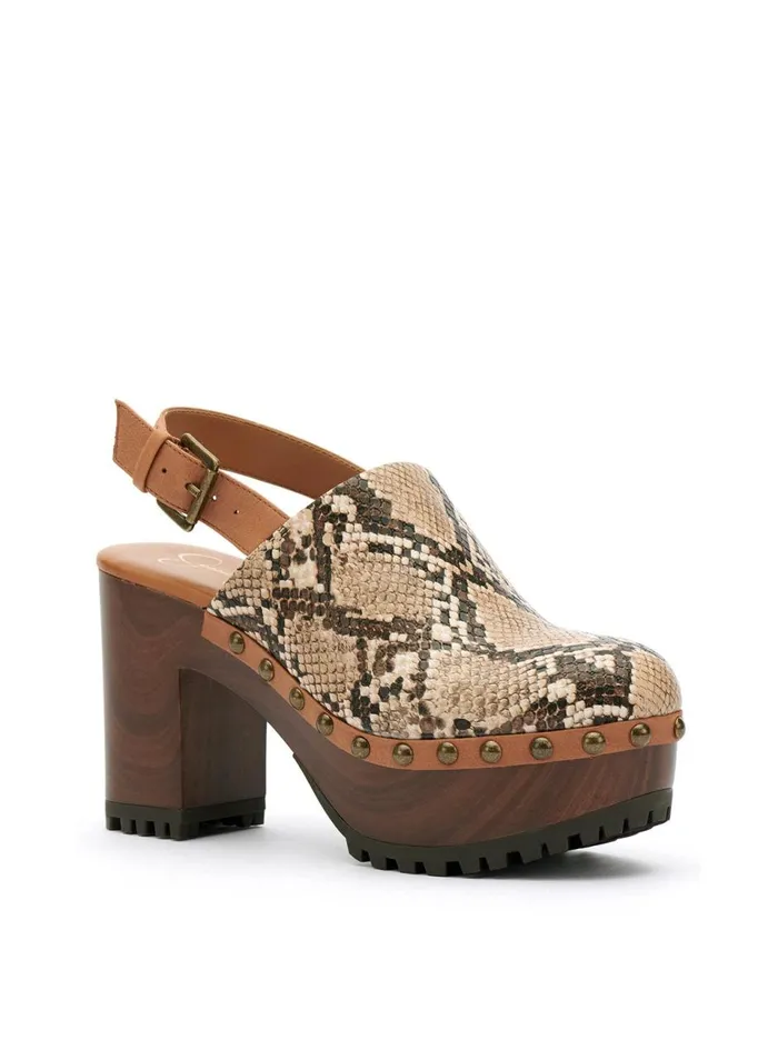 Women Platforms Jessica Simpson Tiarah Platform Clog In Snake Khaki Snake
